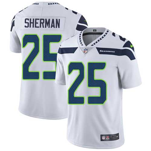 Youth Nike Seattle Seahawks #25 Richard Sherman White Stitched NFL Vapor Untouchable Limited Jersey