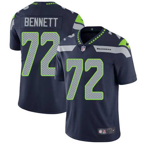 Youth Nike Seattle Seahawks #72 Michael Bennett Steel Blue Team Color Stitched NFL Vapor Untouchable Limited Jersey