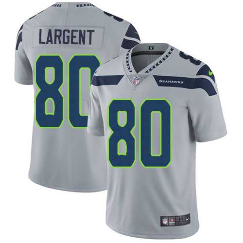 Youth Nike Seattle Seahawks #80 Steve Largent Grey Alternate Stitched NFL Vapor Untouchable Limited Jersey