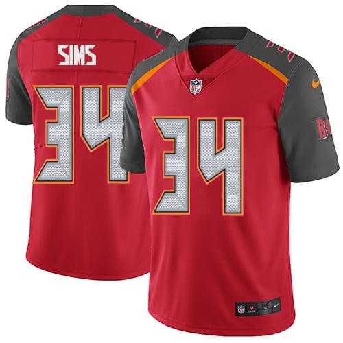 Youth Nike Tampa Bay Buccaneers #34 Charles Sims Red Team Color Stitched NFL Vapor Untouchable Limited Jersey
