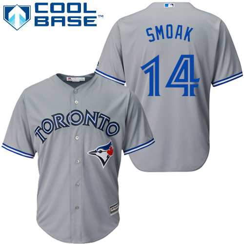 Youth Toronto Blue Jays #14 Justin Smoak Grey Road Stitched MLB Jersey