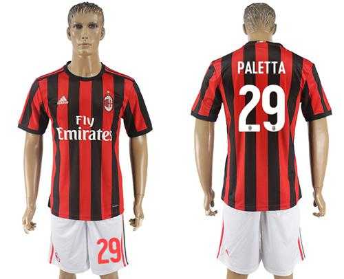 AC Milan #29 Paletta Home Soccer Club Jersey