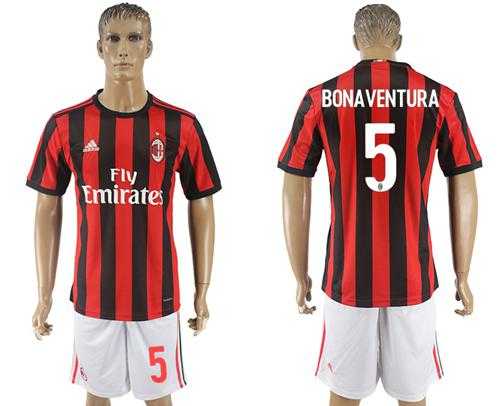 AC Milan #5 Bonaventura Home Soccer Club Jersey