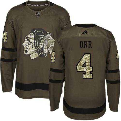 Adidas Chicago Blackhawks #4 Bobby Orr Green Salute to Service Stitched NHL