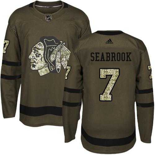 Adidas Chicago Blackhawks #7 Brent Seabrook Green Salute to Service Stitched NHL