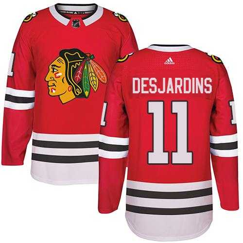 Adidas Men's Chicago Blackhawks #11 Andrew Desjardins Red Home Authentic Stitched NHL Jersey