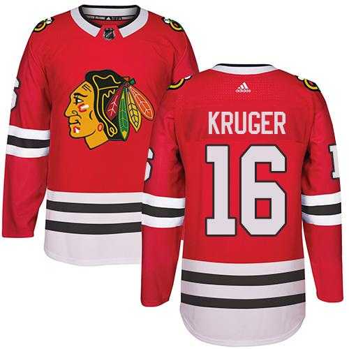 Adidas Men's Chicago Blackhawks #16 Marcus Kruger Red Home Authentic Stitched NHL Jersey
