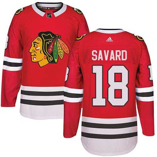 Adidas Men's Chicago Blackhawks #18 Denis Savard Red Home Authentic Stitched NHL Jersey