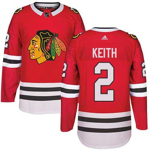 Adidas Men's Chicago Blackhawks #2 Duncan Keith Red Home Authentic Stitched NHL Jersey