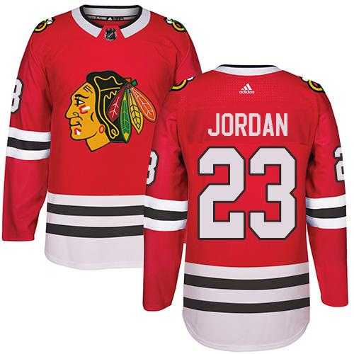 Adidas Men's Chicago Blackhawks #23 Michael Jordan Red Home Authentic Stitched NHL Jersey