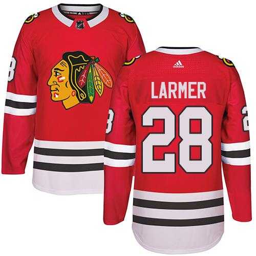 Adidas Men's Chicago Blackhawks #28 Steve Larmer Red Home Authentic Stitched NHL Jersey