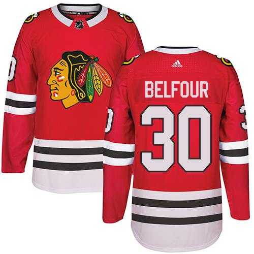 Adidas Men's Chicago Blackhawks #30 ED Belfour Red Home Authentic Stitched NHL Jersey