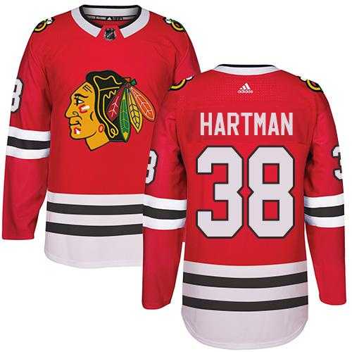 Adidas Men's Chicago Blackhawks #38 Ryan Hartman Red Home Authentic Stitched NHL Jersey