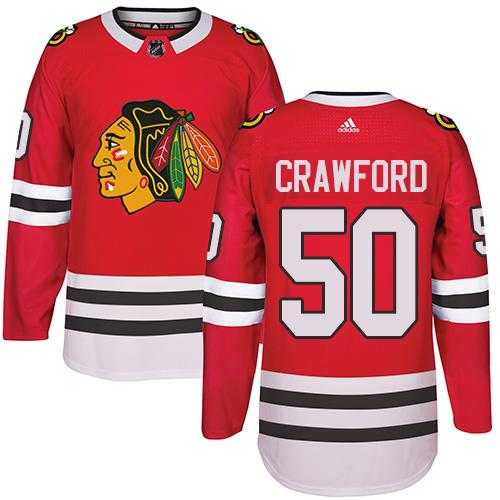 Adidas Men's Chicago Blackhawks #50 Corey Crawford Red Home Authentic Stitched NHL Jersey