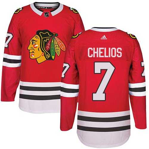 Adidas Men's Chicago Blackhawks #7 Chris Chelios Red Home Authentic Stitched NHL Jersey