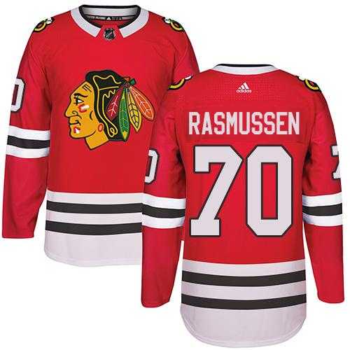 Adidas Men's Chicago Blackhawks #70 Dennis Rasmussen Red Home Authentic Stitched NHL Jersey