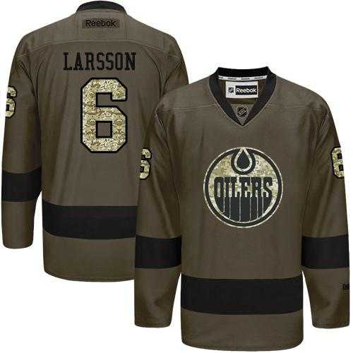 Adidas Men's Edmonton Oilers #6 Adam Larsson Green Salute to Service Stitched NHL Jersey