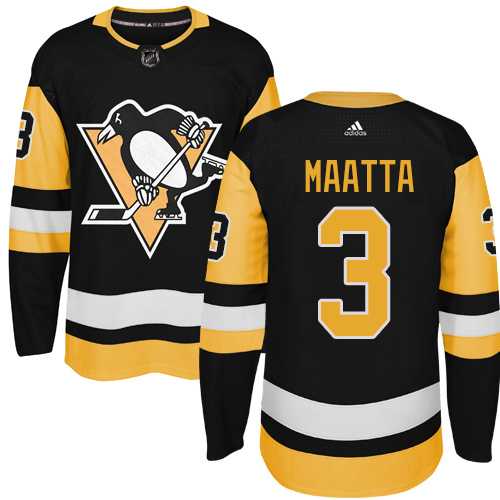 Adidas Men's Pittsburgh Penguins #3 Olli Maatta Black Alternate Authentic Stitched NHL Jersey