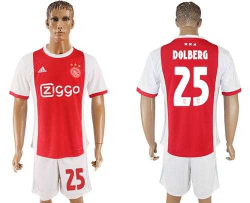Ajax #25 Dolberg Home Soccer Club Jersey
