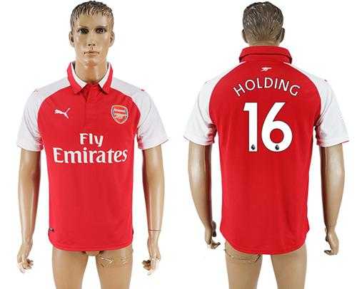 Arsenal #16 Holding Home Soccer Club Jersey