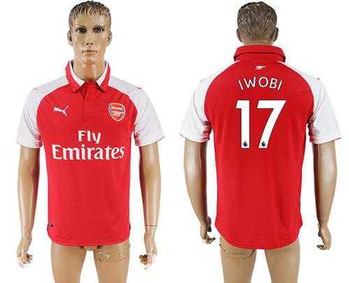 Arsenal #17 Iwobi Home Soccer Club Jersey