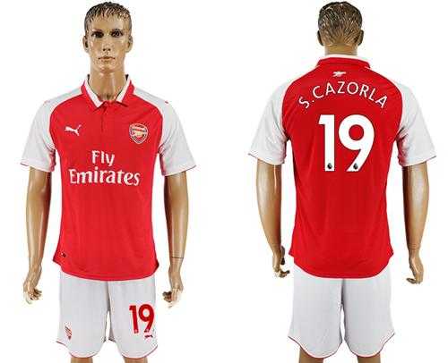 Arsenal #19 S.Cazorla Home Soccer Club Jersey