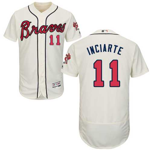 Atlanta Braves #11 Ender Inciarte Cream Flexbase Authentic Collection Stitched MLB Jersey