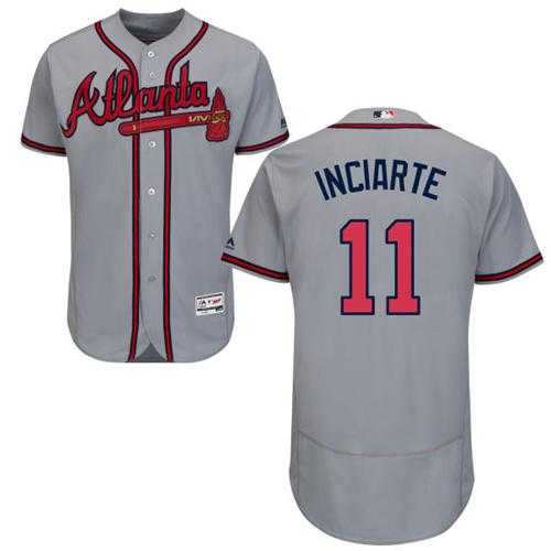 Atlanta Braves #11 Ender Inciarte Grey Flexbase Authentic Collection Stitched MLB Jersey