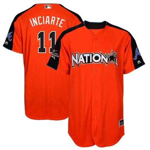 Atlanta Braves #11 Ender Inciarte Orange 2017 All-Star National League Stitched MLB Jersey
