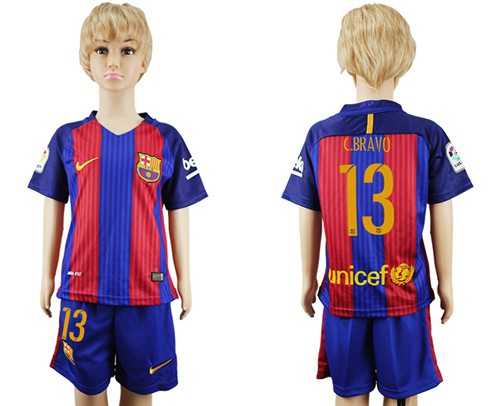 Barcelona #12 Rafinha Home Kid Soccer Club Jersey
