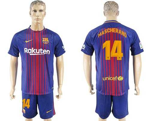 Barcelona #14 Mascherano Home Soccer Club Jersey