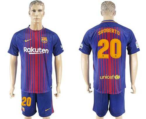 Barcelona #20 Sroberto Home Soccer Club Jersey
