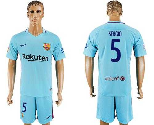 Barcelona #5 Sergio Away Soccer Club Jersey