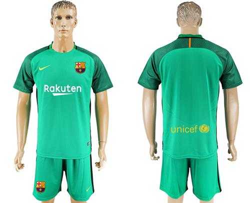 Barcelona Blank Green Goalkeeper Soccer Club Jersey