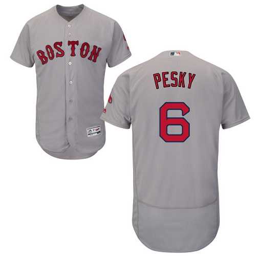 Boston Red Sox #6 Johnny Pesky Grey Flexbase Authentic Collection Stitched MLB Jersey Boston Red Sox #6 Johnny Pesky Grey Flexbase Authentic Collection Stitched MLB Jersey