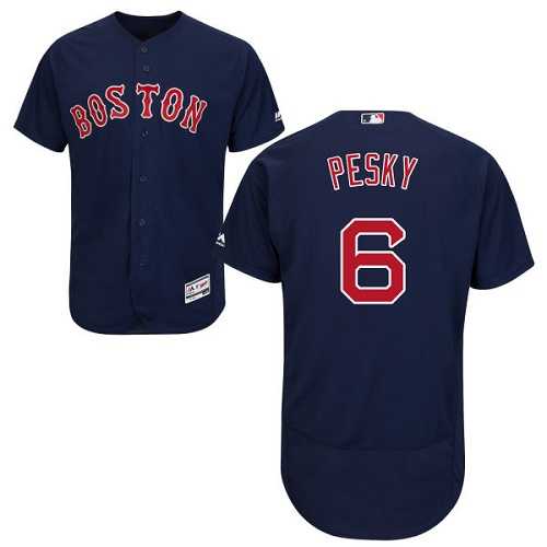 Boston Red Sox #6 Johnny Pesky Navy Blue Flexbase Authentic Collection Stitched MLB Jersey