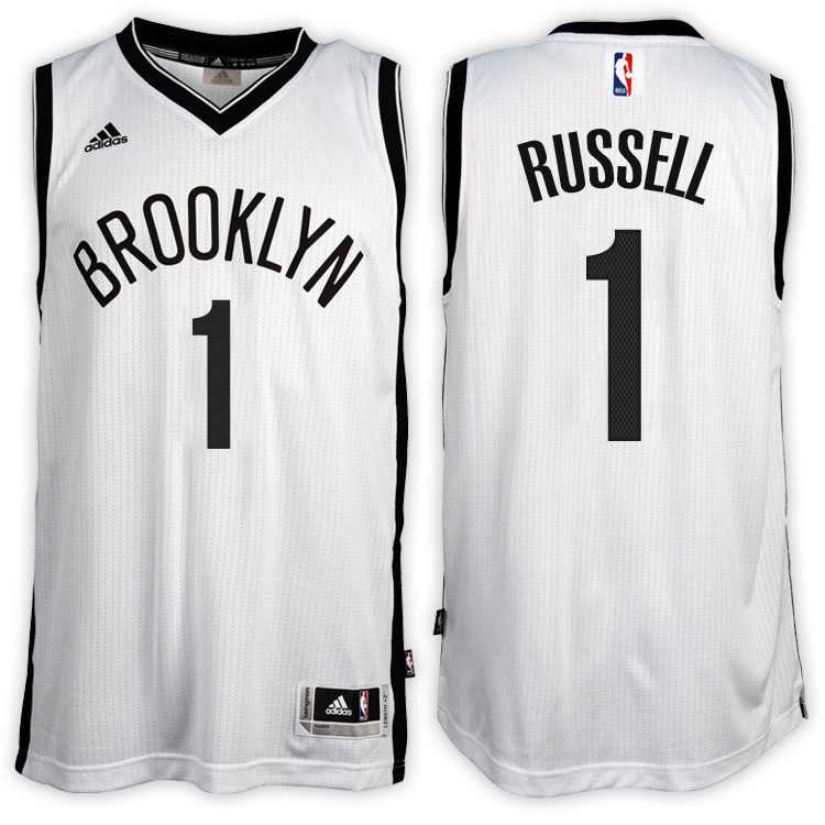 Brooklyn Nets #1 D'Angelo Russell Home White New Swingman Stitched NBA Jersey