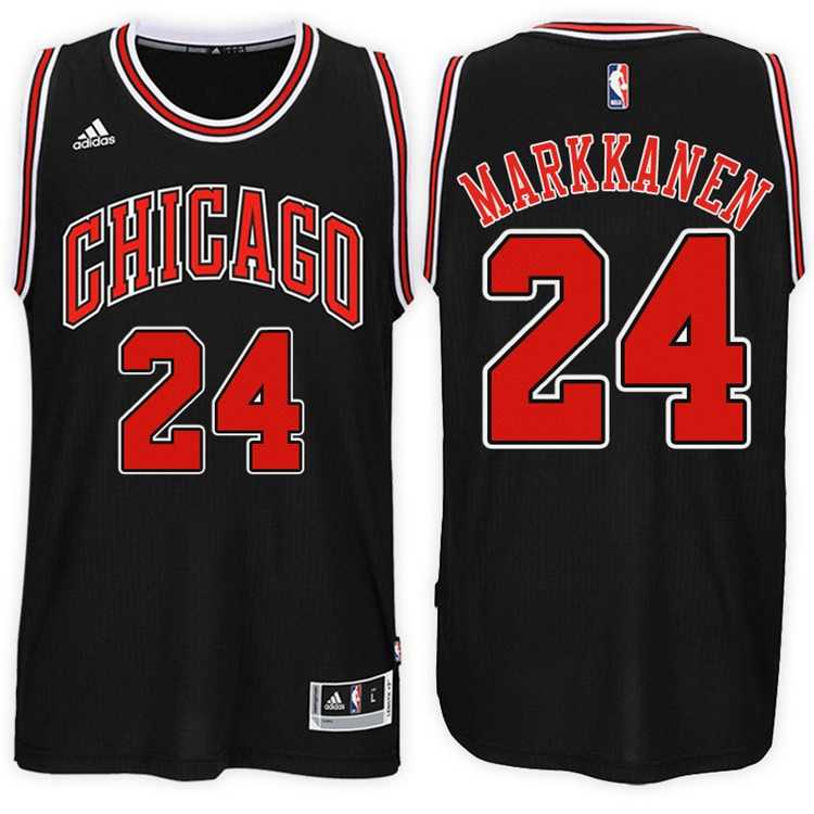 Chicago Bulls #24 Lauri Markkanen Alternate Black New Swingman Stitched NBA Jersey