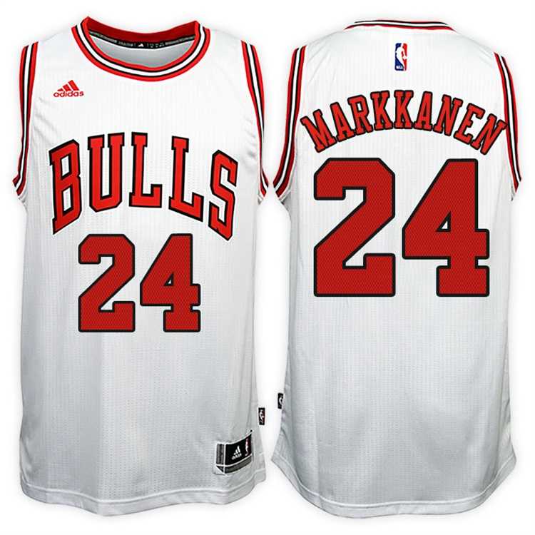 Chicago Bulls #24 Lauri Markkanen Home White New Swingman Stitched NBA Jersey