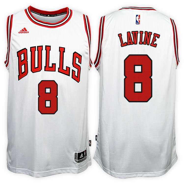 Chicago Bulls #8 Zach LaVine Home White New Swingman Stitched NBA Jersey