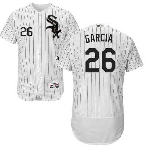 Chicago White Sox #26 Avisail Garcia White(Black Strip) Flexbase Authentic Collection Stitched MLB Jersey