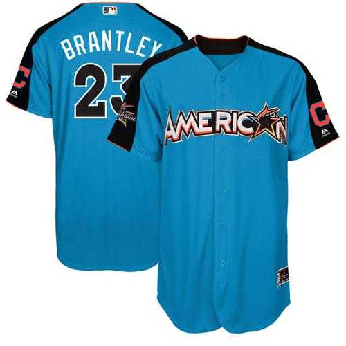 Cleveland Indians #23 Michael Brantley Blue 2017 All-Star American League Stitched MLB Jersey