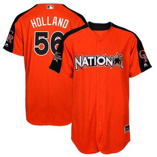 Colorado Rockies #56 Greg Holland Orange 2017 All-Star National League Stitched MLB Jersey