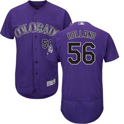 Colorado Rockies #56 Greg Holland Purple Flexbase Authentic Collection Stitched MLB Jersey