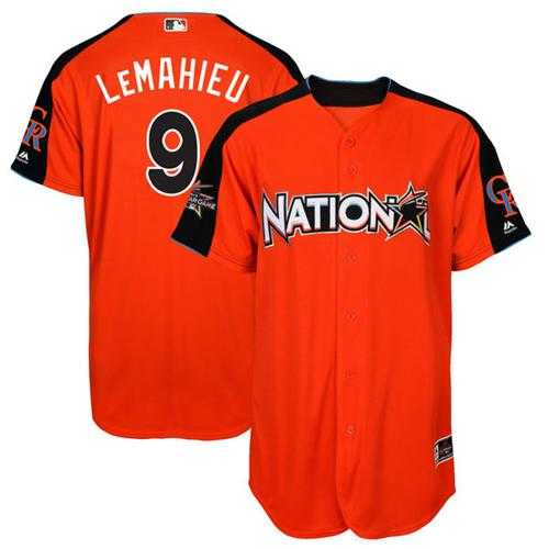 Colorado Rockies #9 DJ LeMahieu Orange 2017 All-Star National League Stitched MLB Jersey