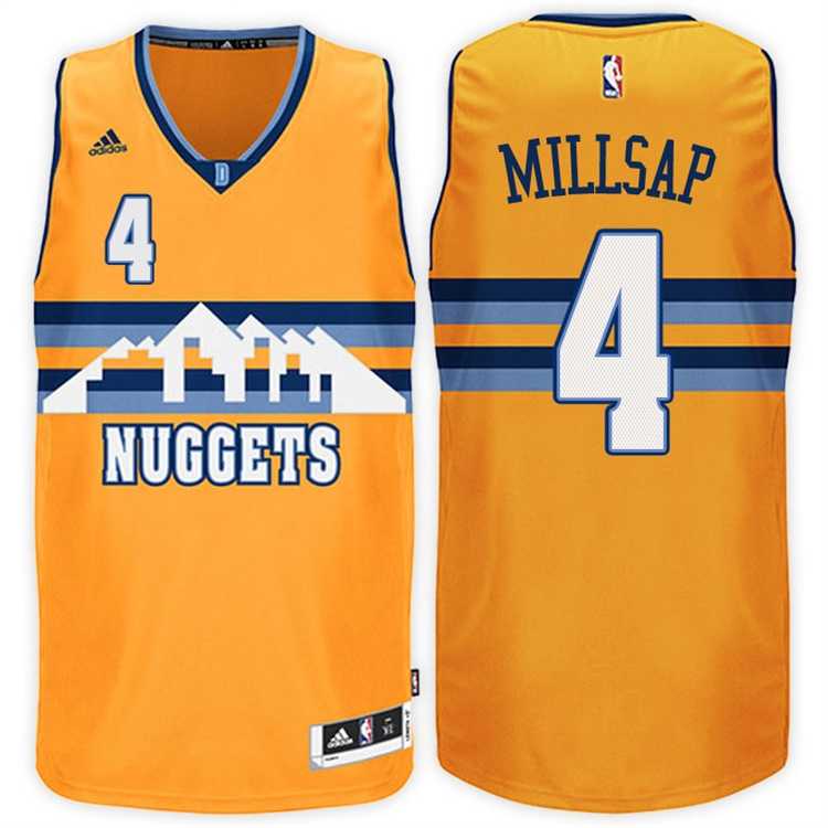 Denver Nuggets #4 Paul Millsap Alternate Gold New Swingman Stitched NBA Jersey
