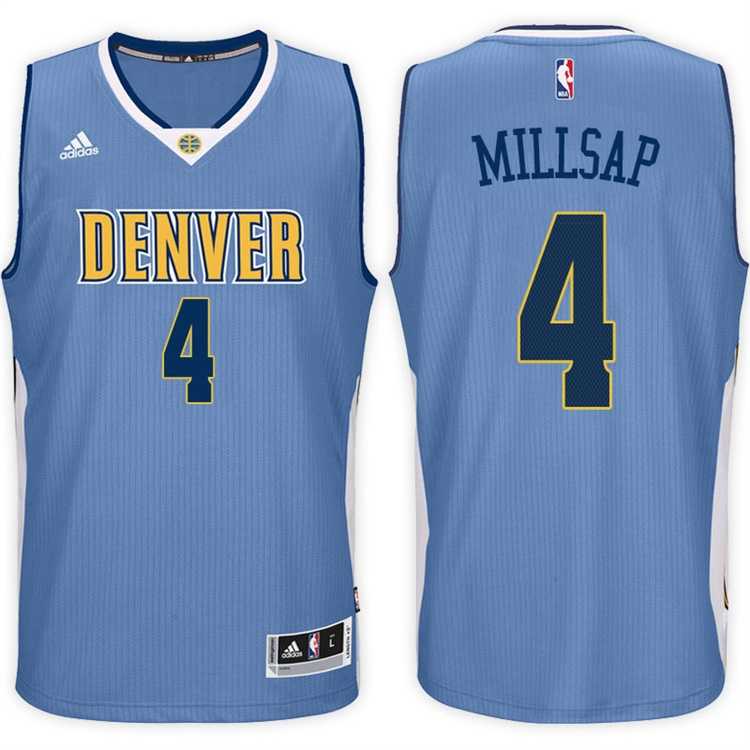 Denver Nuggets #4 Paul Millsap Road Blue New Swingman Stitched NBA Jersey