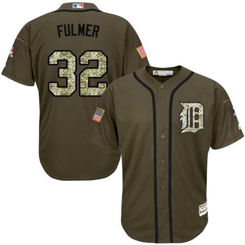 Detroit Tigers #32 Michael Fulmer Green Salute to Service Stitched MLB Jersey