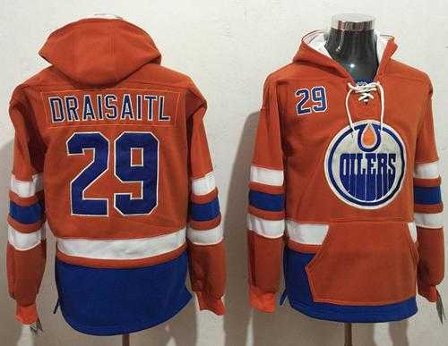 Edmonton Oilers #29 Leon Draisaitl Orange Name & Number Pullover NHL Hoodie