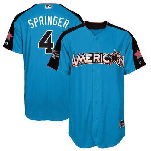 Houston Astros #4 George Springer Blue 2017 All-Star American League Stitched MLB Jersey